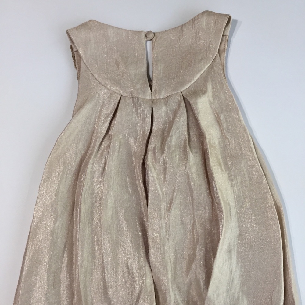Satin Knee-Length Sheath Square Neckline Dress Champagne main image 1